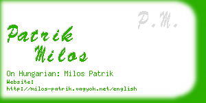 patrik milos business card